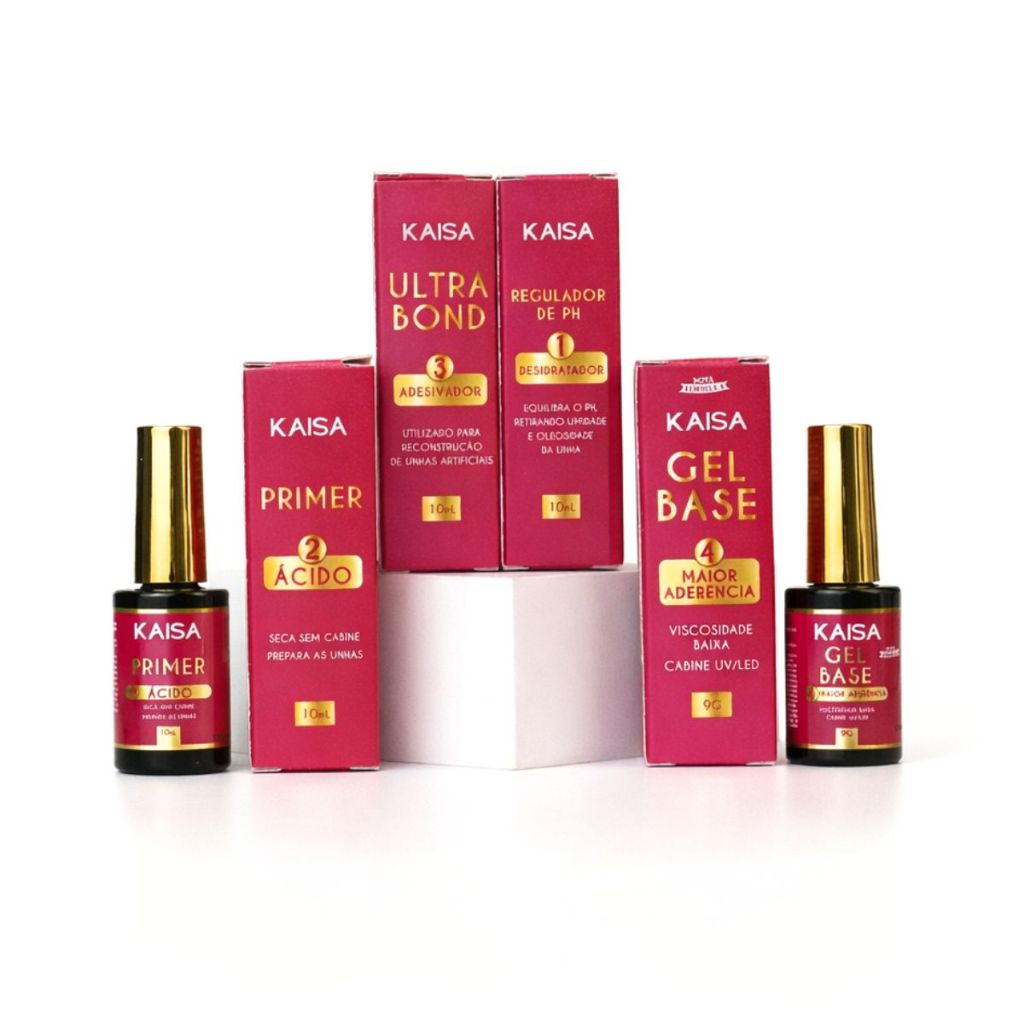 Kit KAISA Preparadores Primer, Base Gel, PH e Ultrabond Para Alongamento Unha Gel em Oferta na Shopee