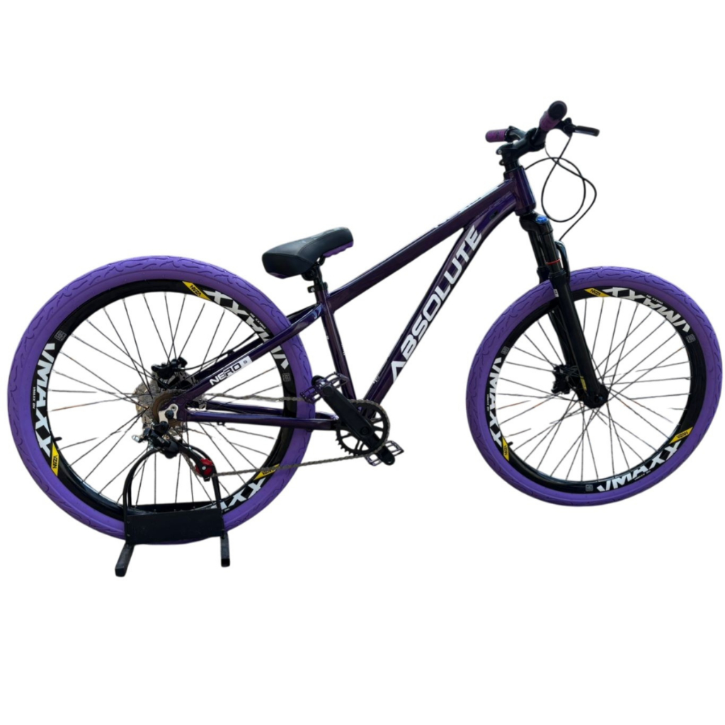 Bicicleta Aro 26 Absolute Nero 5 P/ Grau Monomarcha Tamanho 13 Pneu Balão Flame Roxo Aro Vmaxx