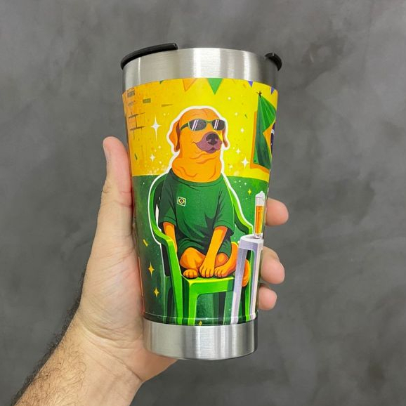 Copo Térmico HD 360 473 ml Estampa Seleção Brasileira
