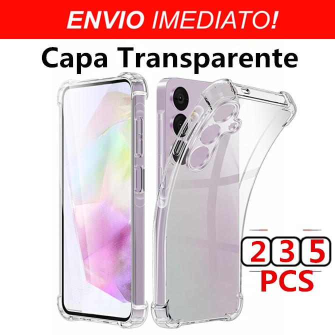 KIT 2/3/5Pcs Capa Capinha Transparente Anti Impacto TPU Case Para Samsung Galaxy A04 4G A04S A04E A14 A24 A34 A54 5G