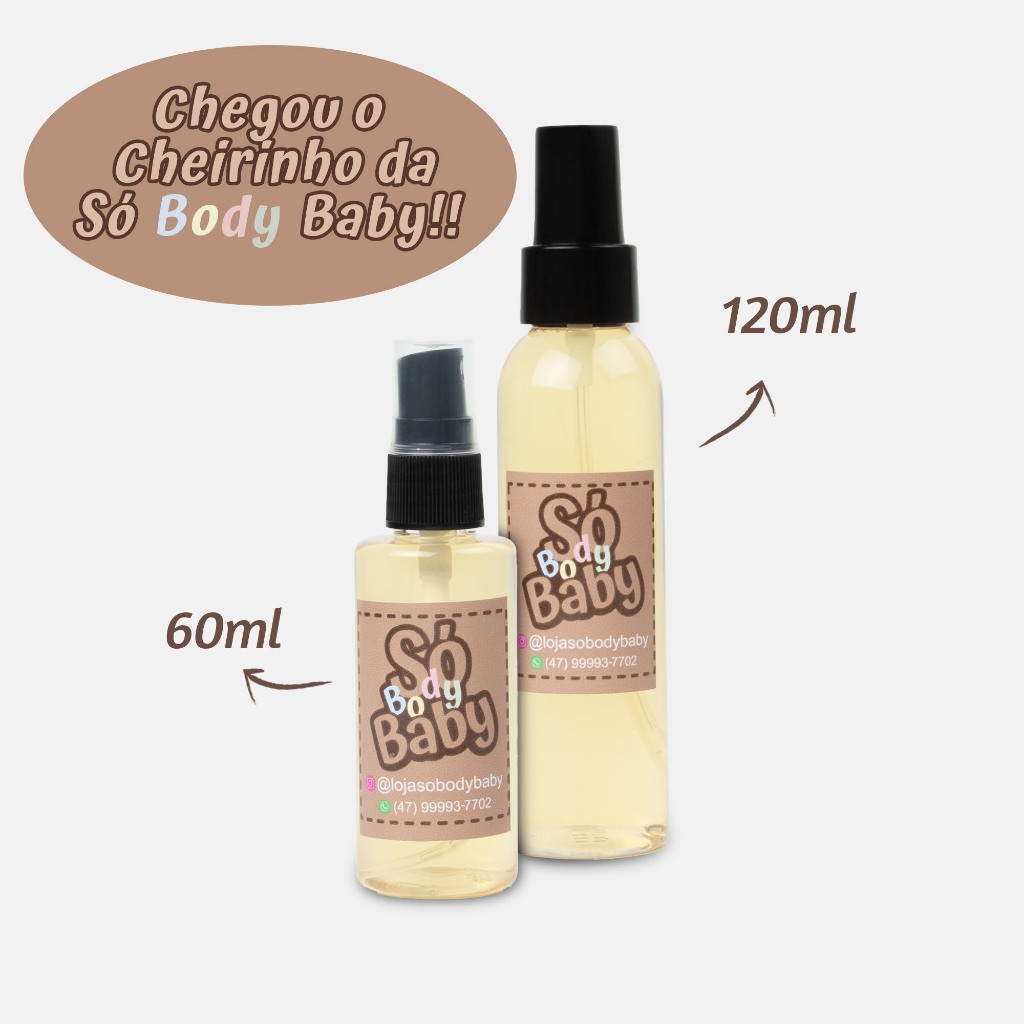 Perfume para Roupas e Tecidos Só Body Baby Cheirinho Suave e Aconchegante Roupa Infantil bebê