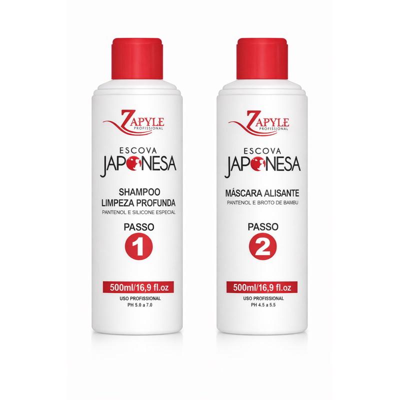 kit escova progressiva japonesa zapyle alisa afro 100% compatível com qualquer química 500ml em Oferta na Shopee