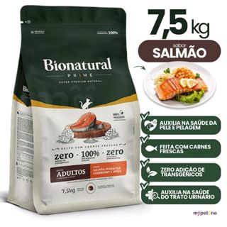 Ração Bionatural Prime Gatos Adultos Salmão 7,5kg - Premium Nutrição Completa em Oferta na Shopee