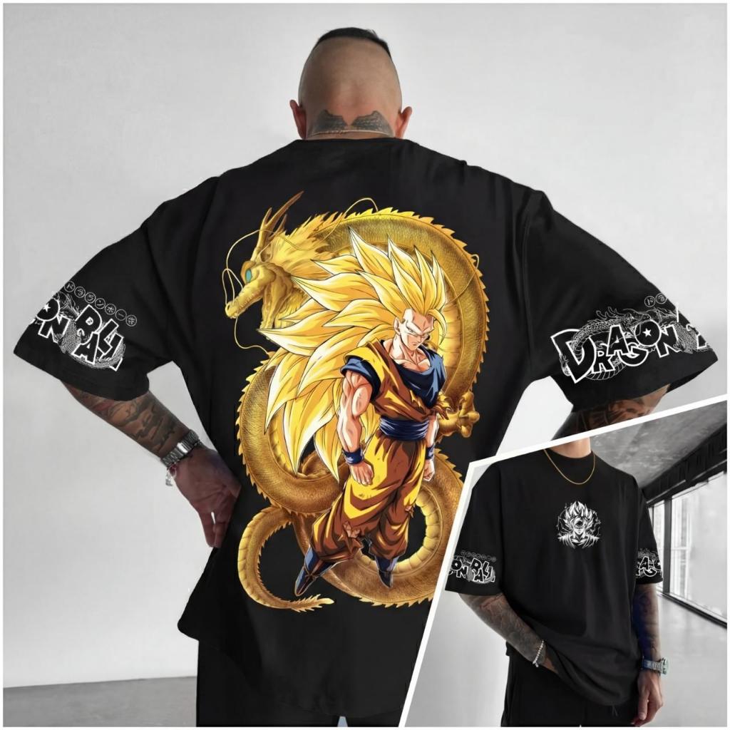 Camiseta Dragão B. Gokhu Super Saiyan Plus Size G5 G6 G7 Oversized After Soul - Algodão