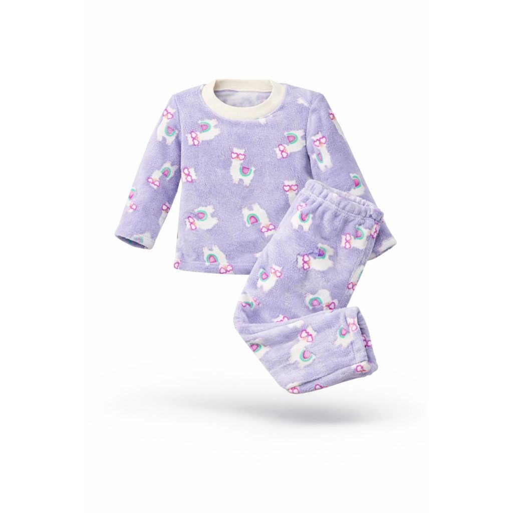 Pijama Infantil Fleece Brilha no Escuro Estampado Inverno Quentinho Peluciado Conjunto Dormir