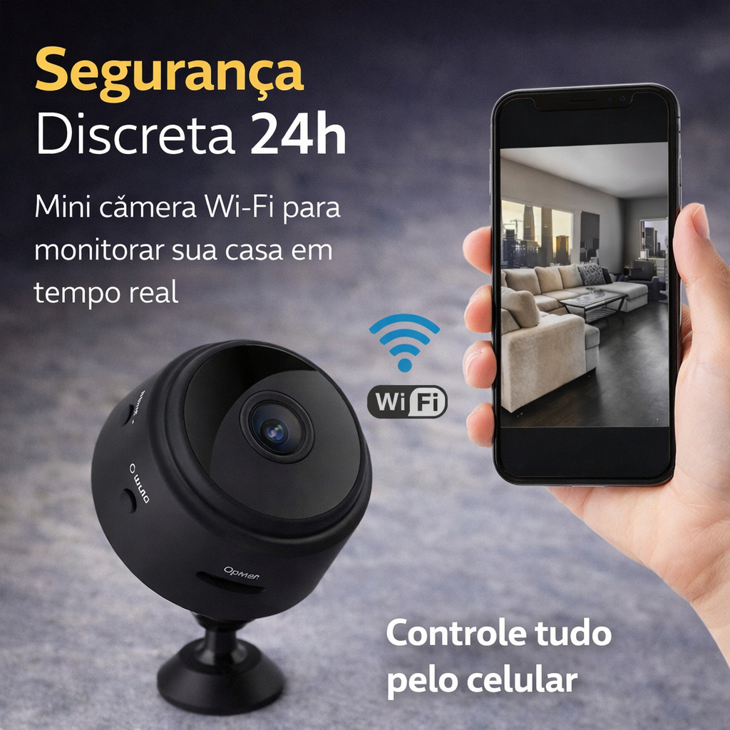 Mini Câmera A9 WiFi Full HD Espiã Segurança Visão Noturna Sensor Movimento Monitoramento APP Entrega Rápida