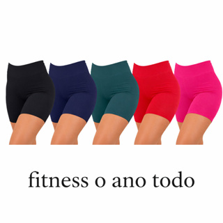 Short  feminina fitness academia caminha esporte lazer suplex zero transparência em Oferta na Shopee