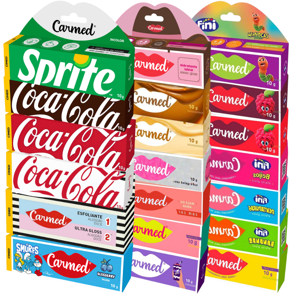 Hidratante Labial Carmed, Todos Lançamentos, Diversos Aromas e Edições - Bisnaga 10g