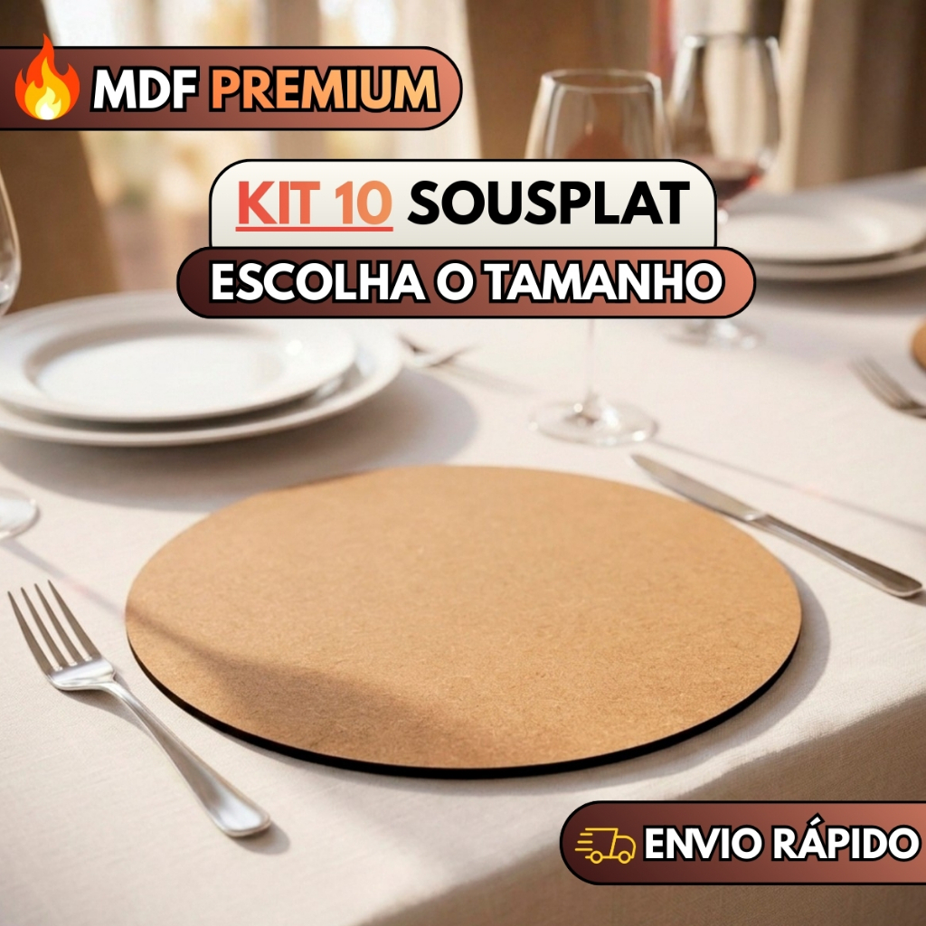 Kit 10 Sousplat Supla Mesa Posta Jogo Americano Artesanato Vários Tamanhos Mdf Cru 3mm Decorativo em Oferta na Shopee