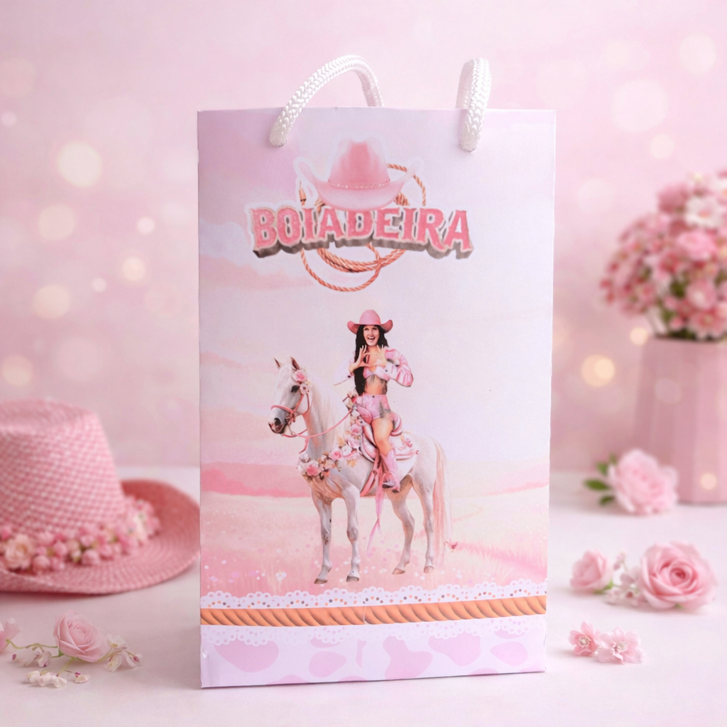 Sacolinhas Personalizadas para Festa Aniversario Lembrancinha Boiadeira Ana Castela