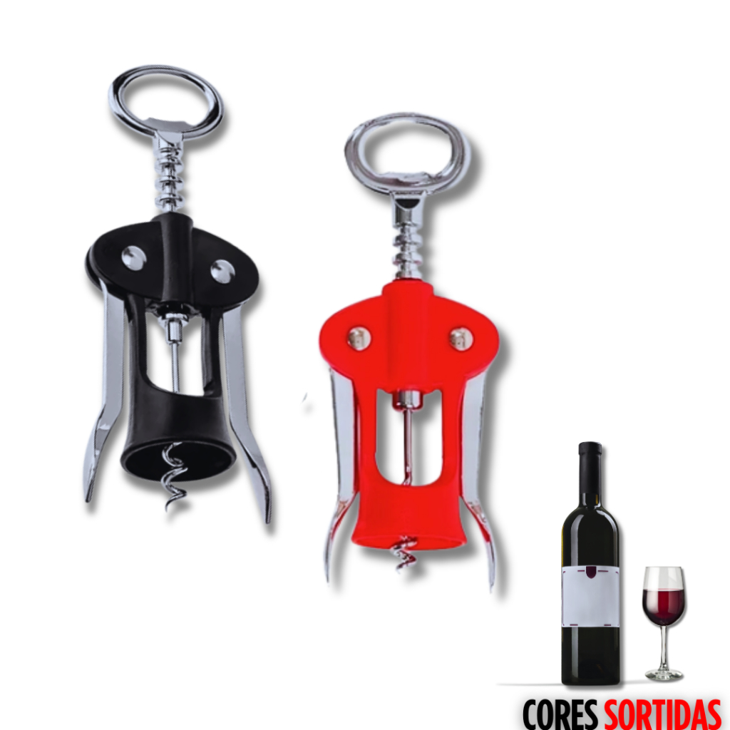 Combo 4 3 e 2 Peças Saca Rolha e Abridor de Garrafas Borboleta Com Alavanca Vinho Bebidas Bar Adega Variáveis