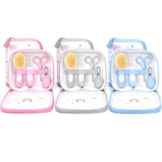 Kit Enxoval Bebê Higiene 5 Peças Completo Estojo Cuidados Cerdas Naturais Infantil Recém Nascido em Oferta na Shopee