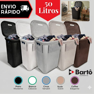 Cesto Telado Rattan 50 Litros Com Tampa Premium Varias Cores em Oferta na Shopee