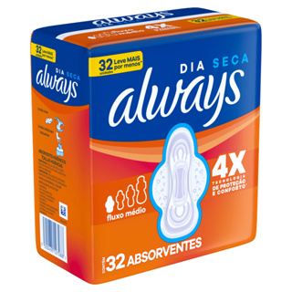 Absorv Always Basico Seca C/aba 32un em Oferta na Shopee