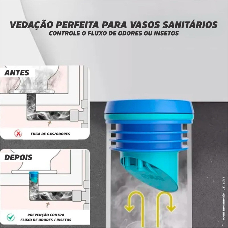 Anel de vedação + Flange anti odor  universal para vaso sanitário