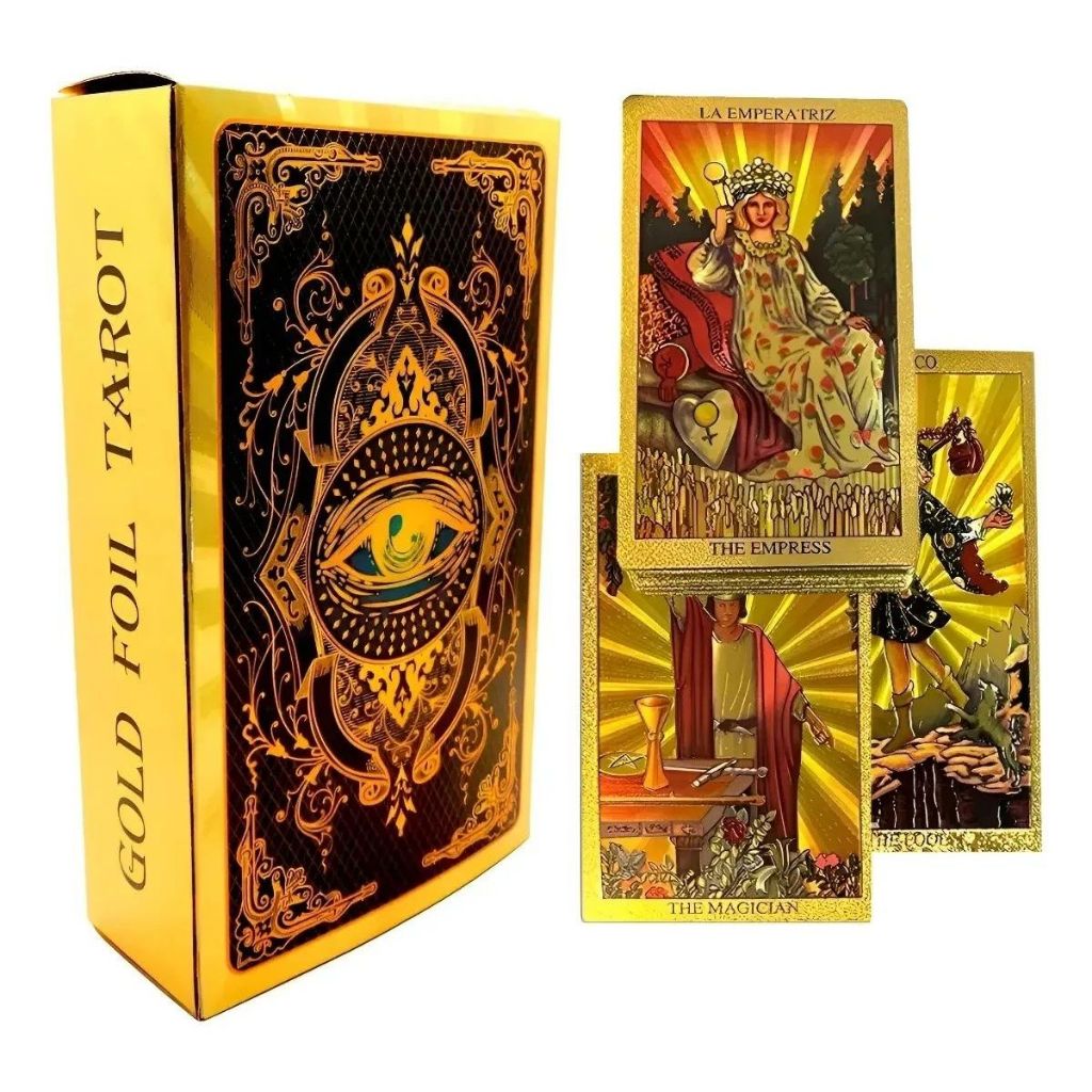 Tarô De Waite Dourado Luxo Tarot Baralho Cigano 78 Cartas