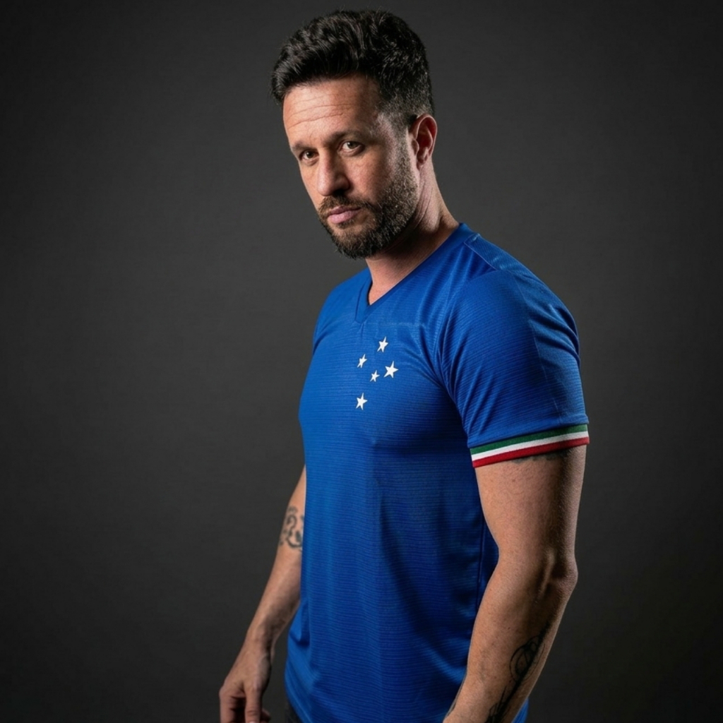 Camisa Cruzeiro Palestra Masculina Oficial Licenciada Azul