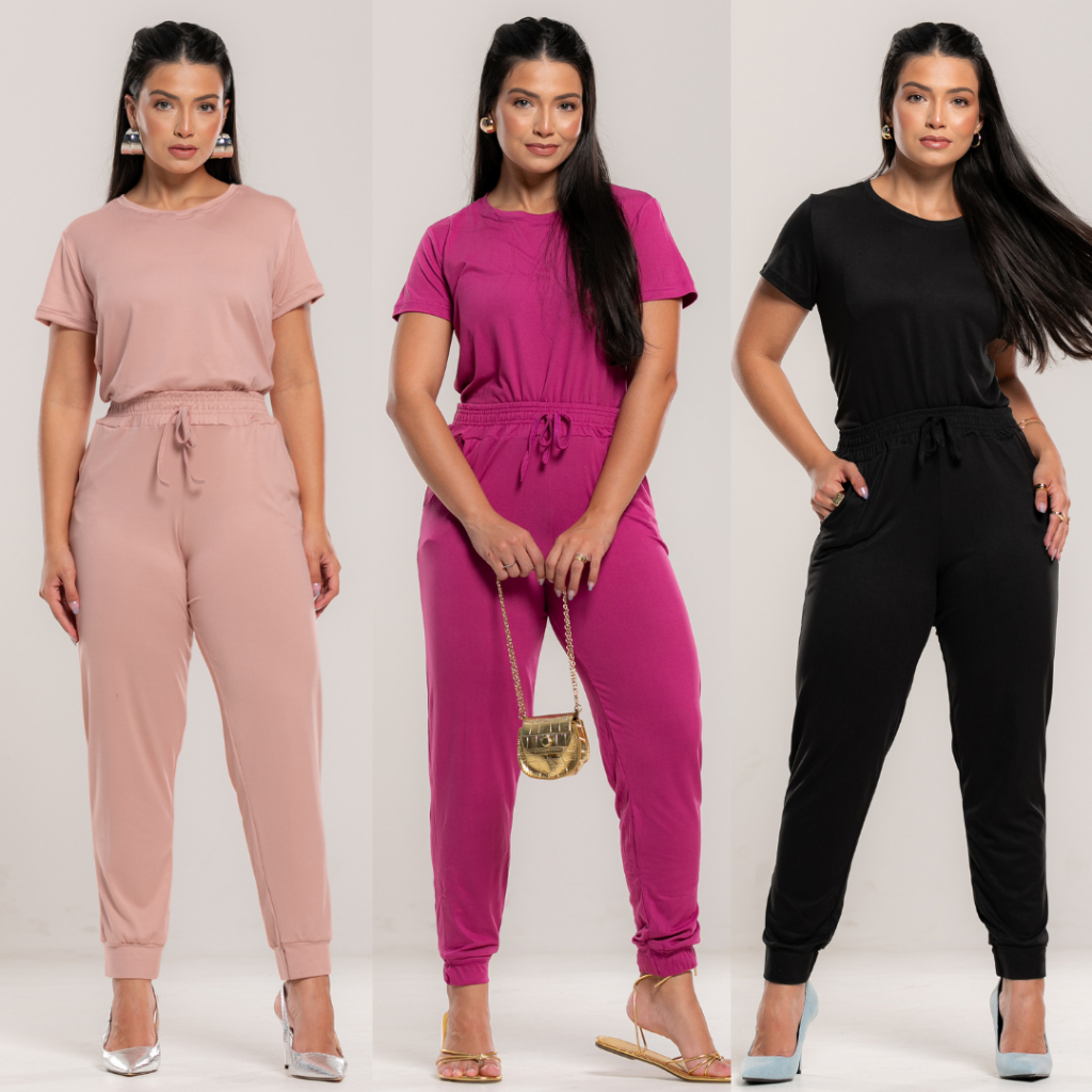 Conjunto Feminino Malha Suede Light Calça Jogger Blusa Feminina Confortável Fardamento Roupa em Oferta na Shopee
