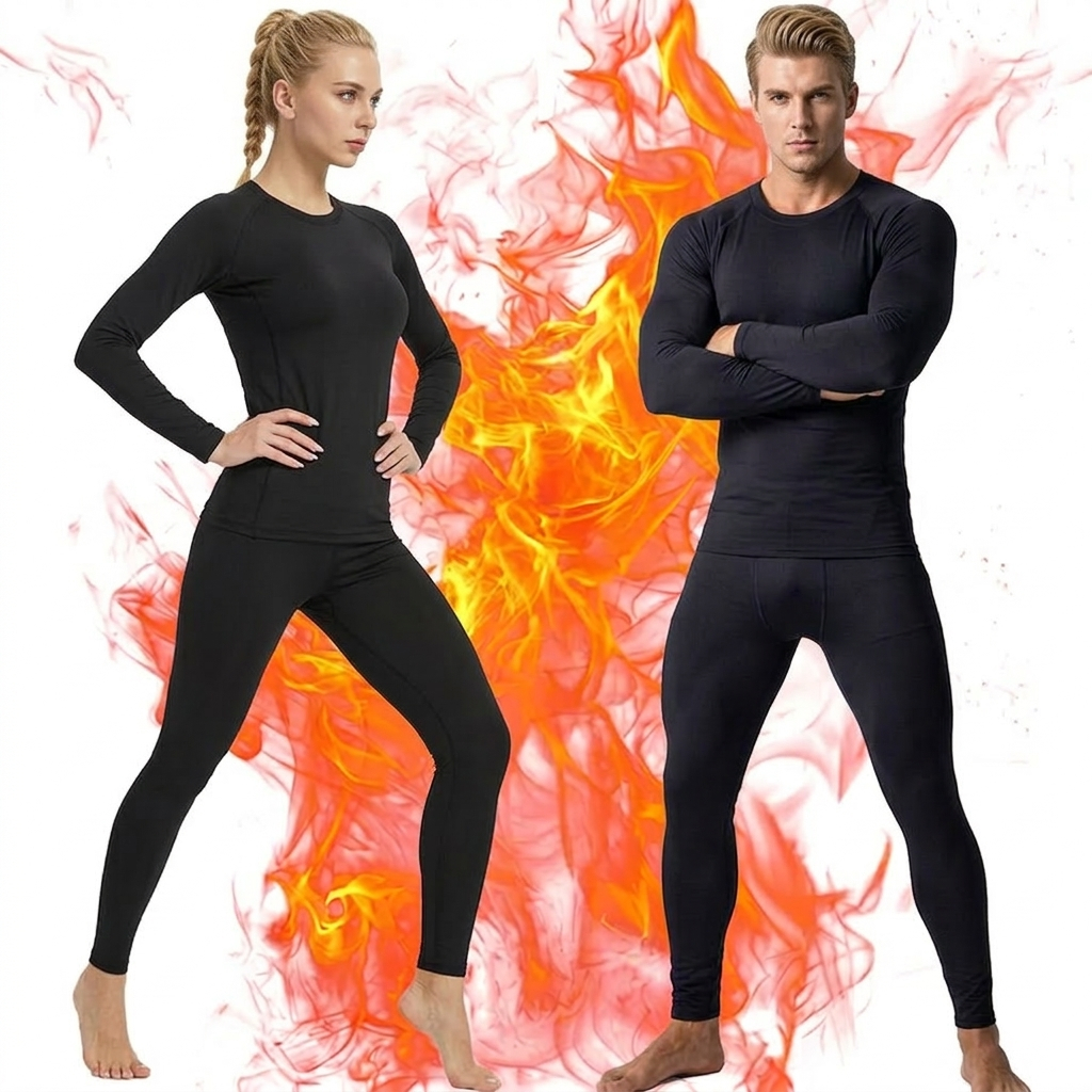 Kit Conjunto Feminina e Masculina Inverno Blusa Térmica Segunda Pele + meia calça SEM PÉ/COM PÉ