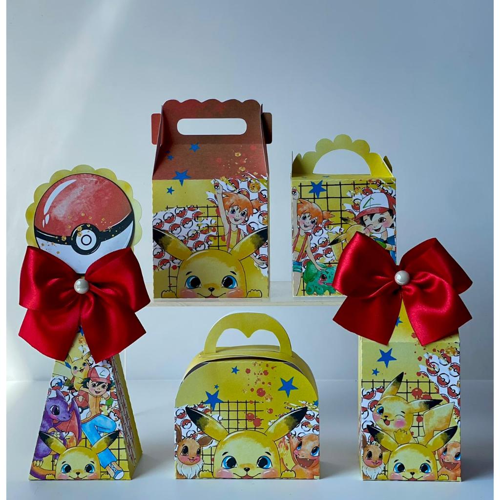 LEMBRANCINHAS PERSONALIZADAS PEGUE E MONTE | CAIXINHAS FESTA PRONTA ENTREGA TEMA POKEMON