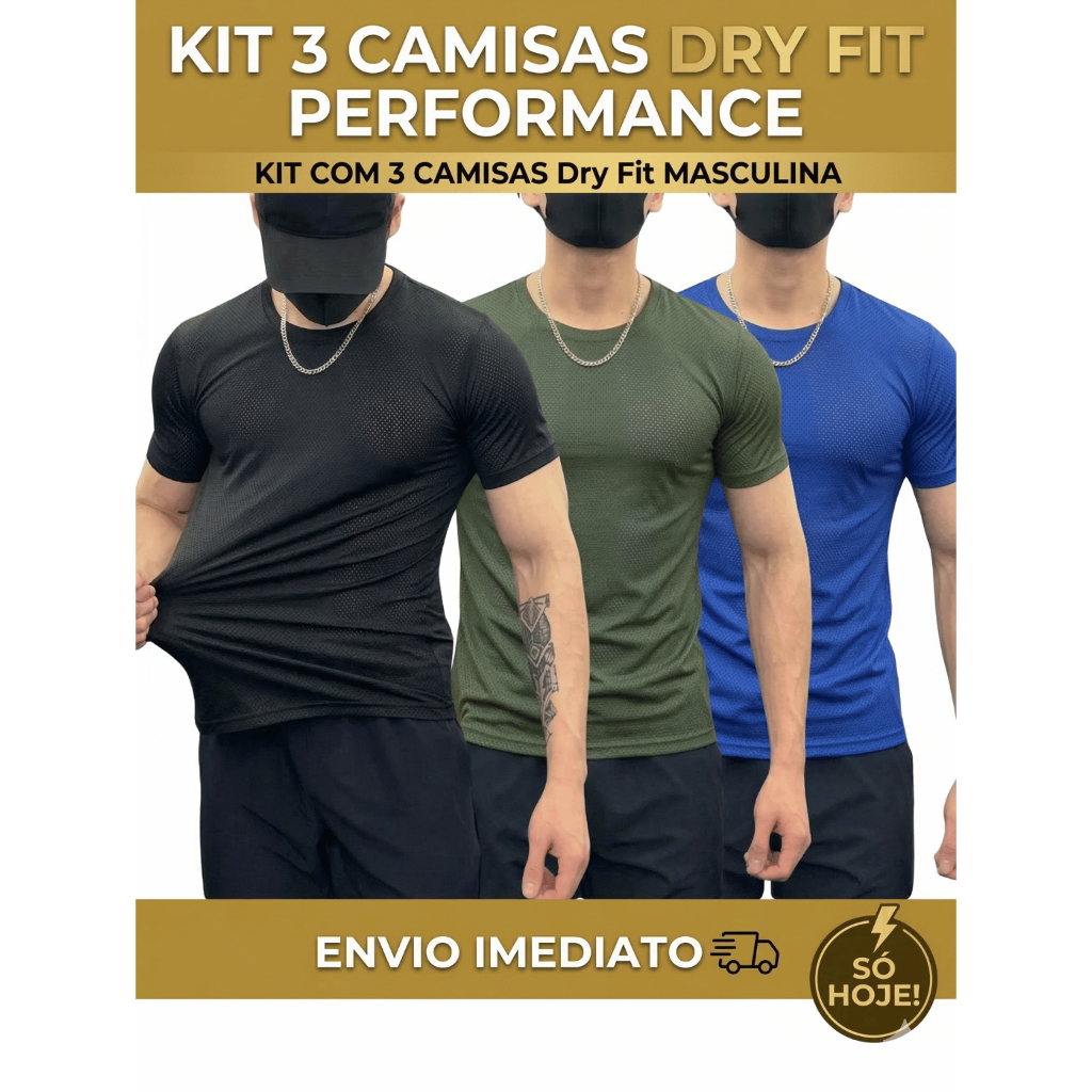 Camiseta Masculina Dry Fit Academia Treino Camisa Fitness Leve e Confortável Respirável