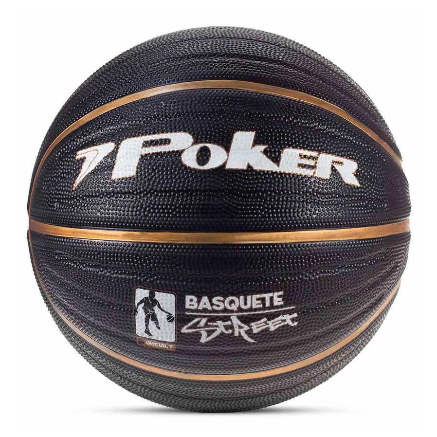 Bola Basquete Poker Street Nº7 Original Borracha Resistente Outdoor Grip em Oferta na Shopee