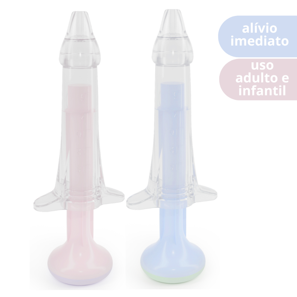 Seringa de Lavagem Nasal Lolly Limpeza Nasal Infantil 15mL Ponta em Silicone Alívio Imediato