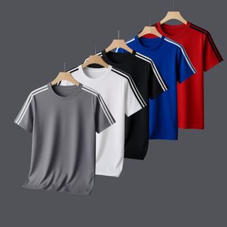 Kit 5 Camisetas Camisas Dry Fit Tecido Leve Masculina - Casual - Treino - Academia - Esportes-Festa