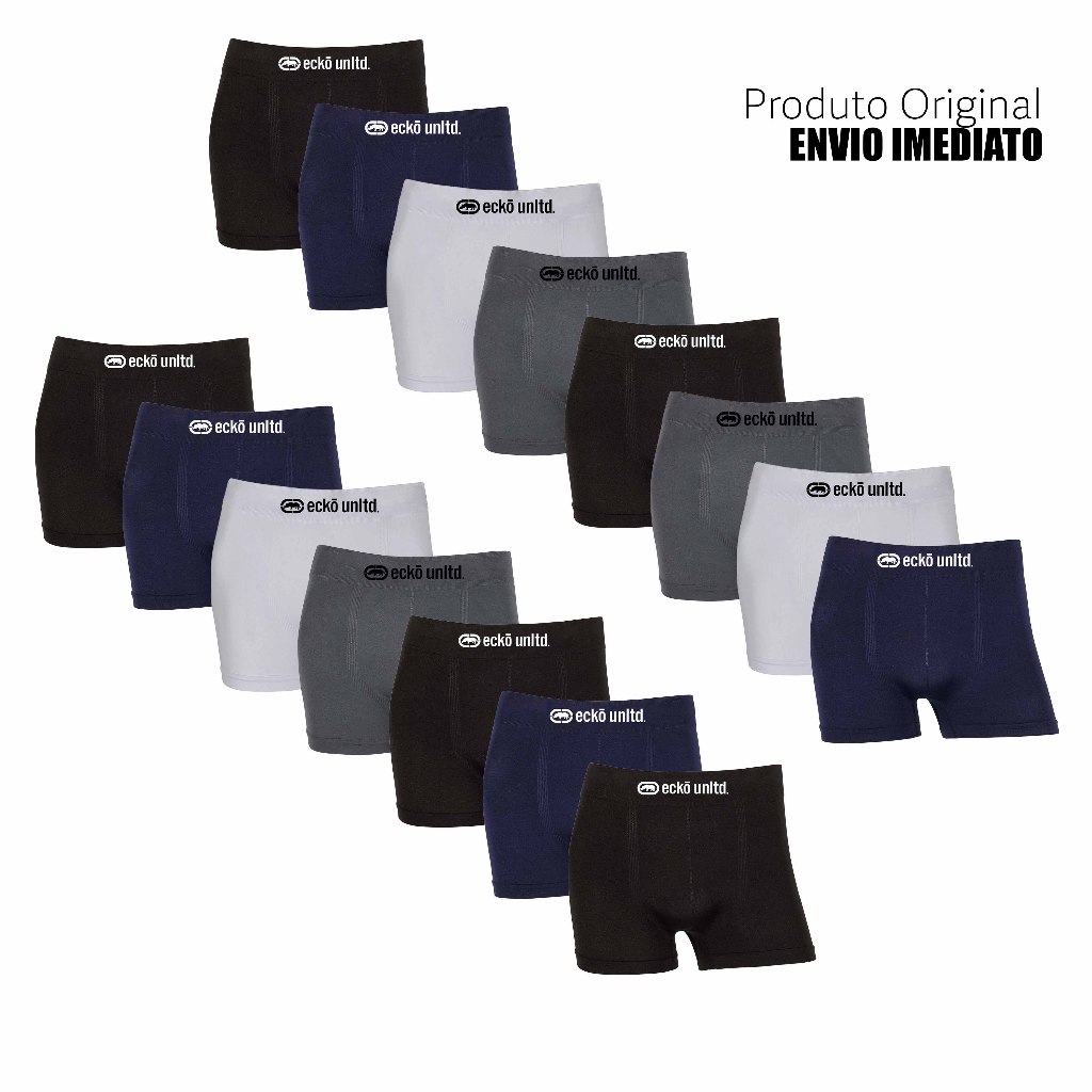 Kit 7 ou 15 cuecas boxer marca Ecko Microfibra Originais