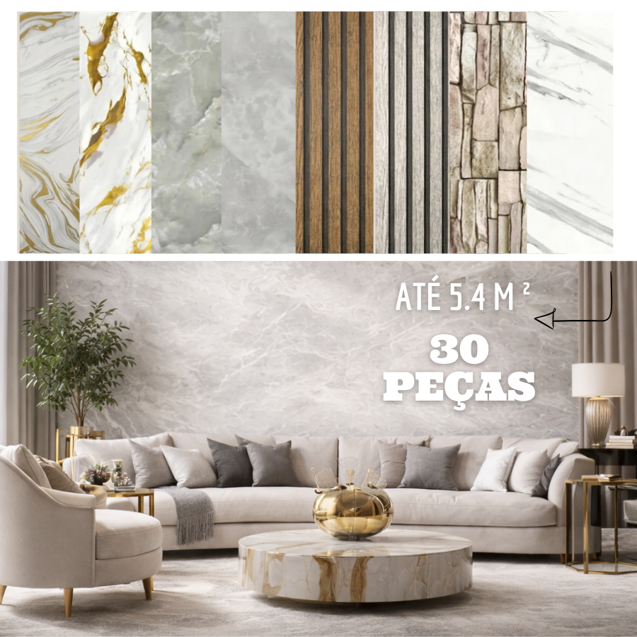 10/20/30 Pcs Revestimento Adesivo Marmore Autocolante 3D Porcelanato 30x60 Cobre 1.8/3.6/5.4m2