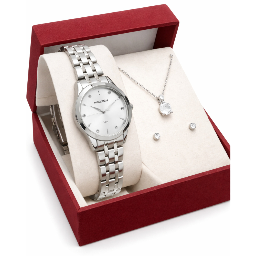 Kit Relógio Mondaine Prata Feminino 32610l0mkne2k1 em Oferta na Shopee