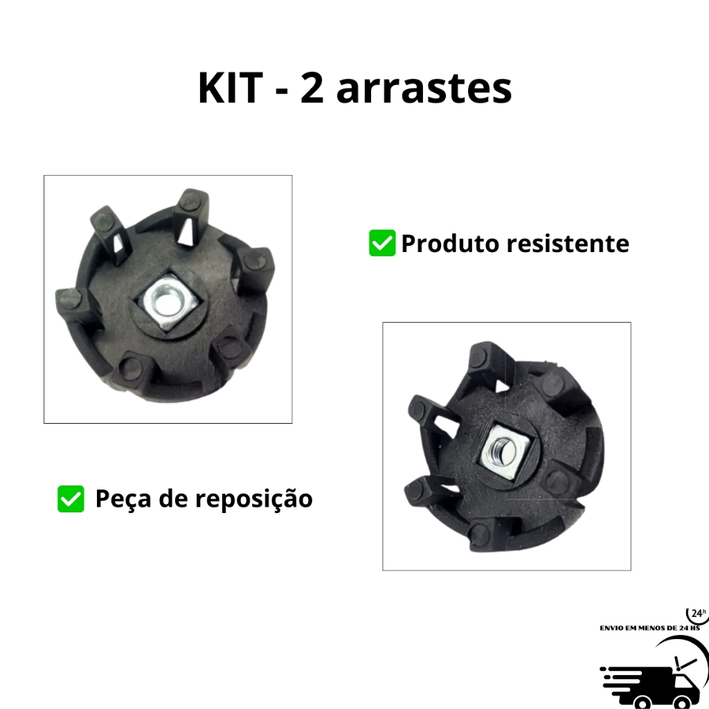 Kit Arraste Copo Liquidificador PH700 PH800 PH900 PH1000 PH1200 PLQ800 PLQ900 Compatível