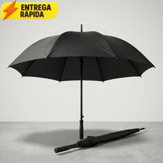 Guarda-chuva grande duplo extra grande reforçado preto cor sólida unissex em Oferta na Shopee