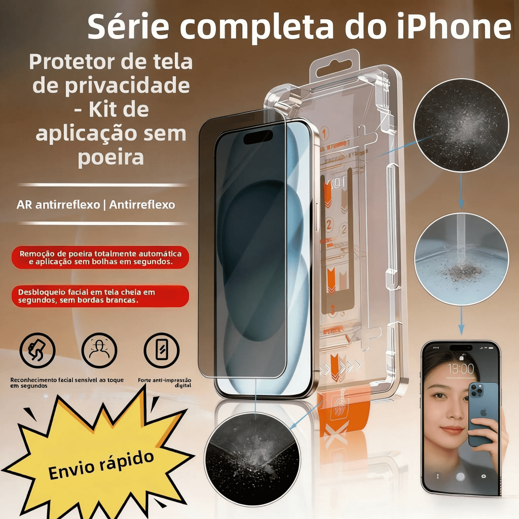 Pelicula privacidade com montagem fácil instalação de vidro para iPhone 7 8 XR 13,1011,12,14,15 16 17 Pro Max,XR,1PCS em Oferta na Shopee