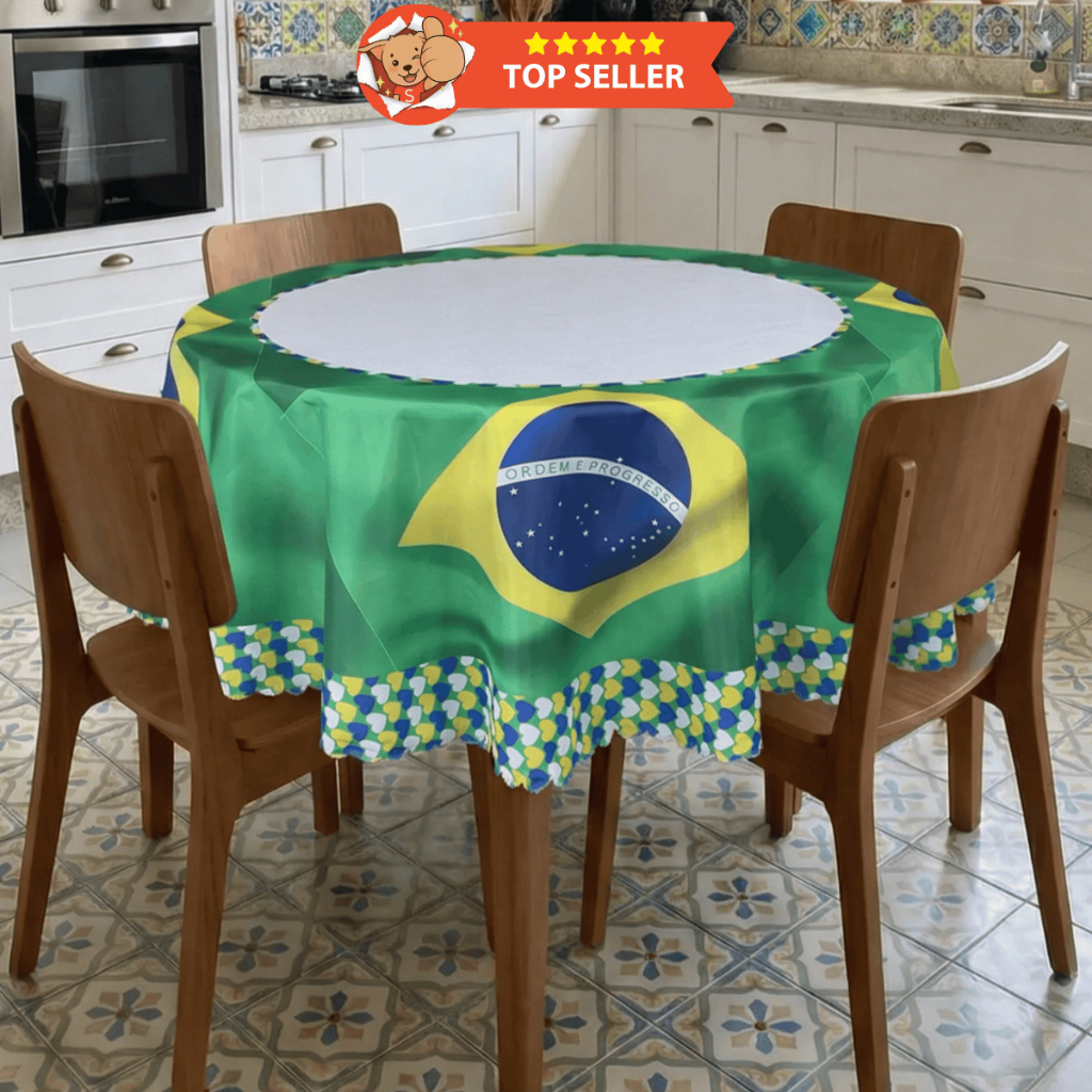 Toalha de Mesa 4 Lugares Redonda 1,50x1.50 Coleção Copa (LIMITADO) para Sala e Cozinhas Exclusivas