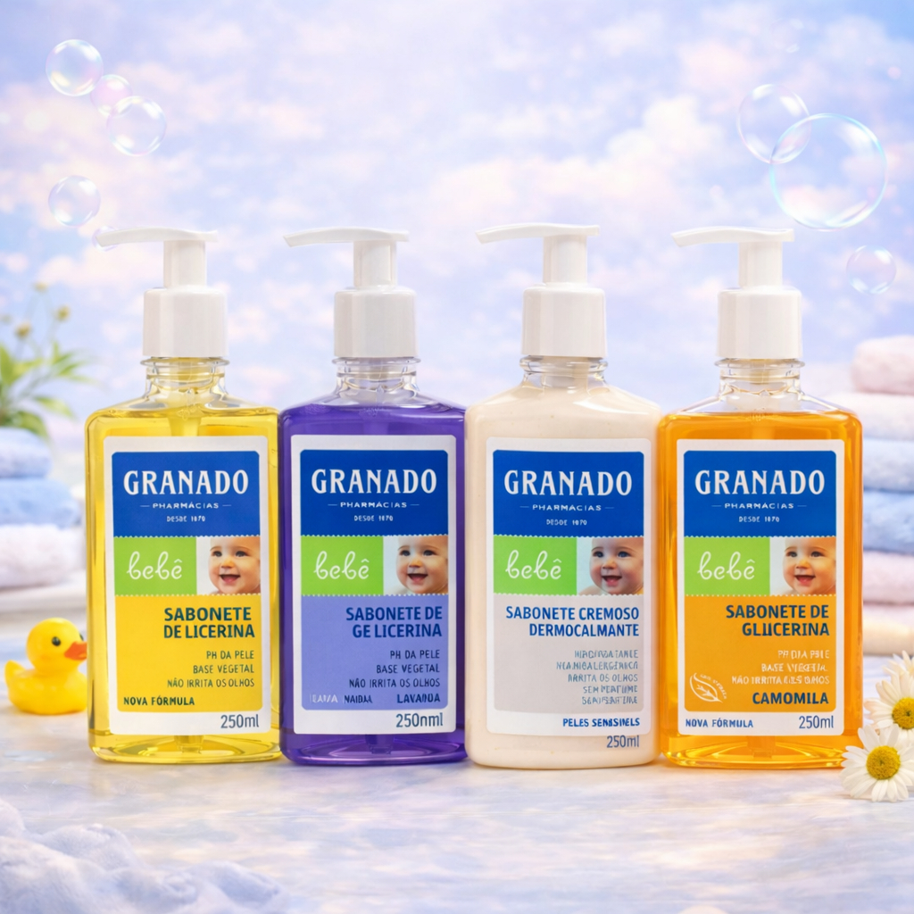 SABONETE GLICERINA BEBÊ 250ML Dermocalmante Tradicional Camomila Lavanda Granado