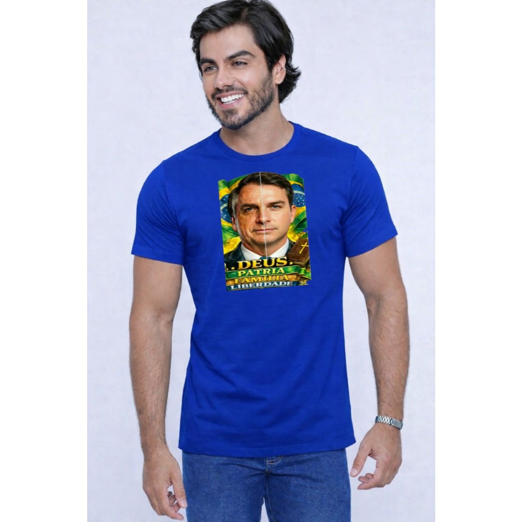 Camisa Flávio Bolsonaro Pátria Amada Camiseta Flavio 100% Algodão Unissex PROMOÇÃO