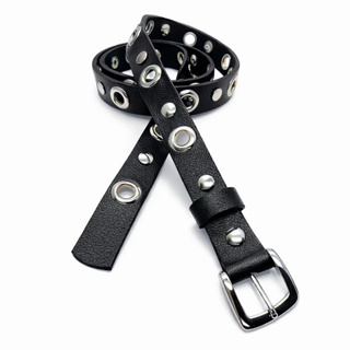 Cintos Femininos Fino Largura 2.0cm Punk Rock Couro Sintético Com Ilhós 45 + Rebite - Luana em Oferta na Shopee