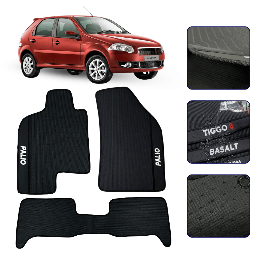 Jogo de Tapete Emborrachado Para Palio 1996 a 2011 Kit Automotivo Carro Premium