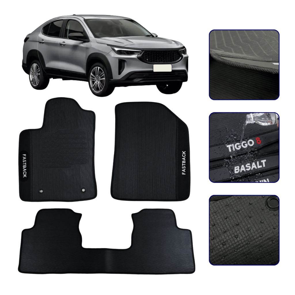 Jogo de Tapete Emborrachado para Fastback 2023 2024 2025 2026 Carpete Premium