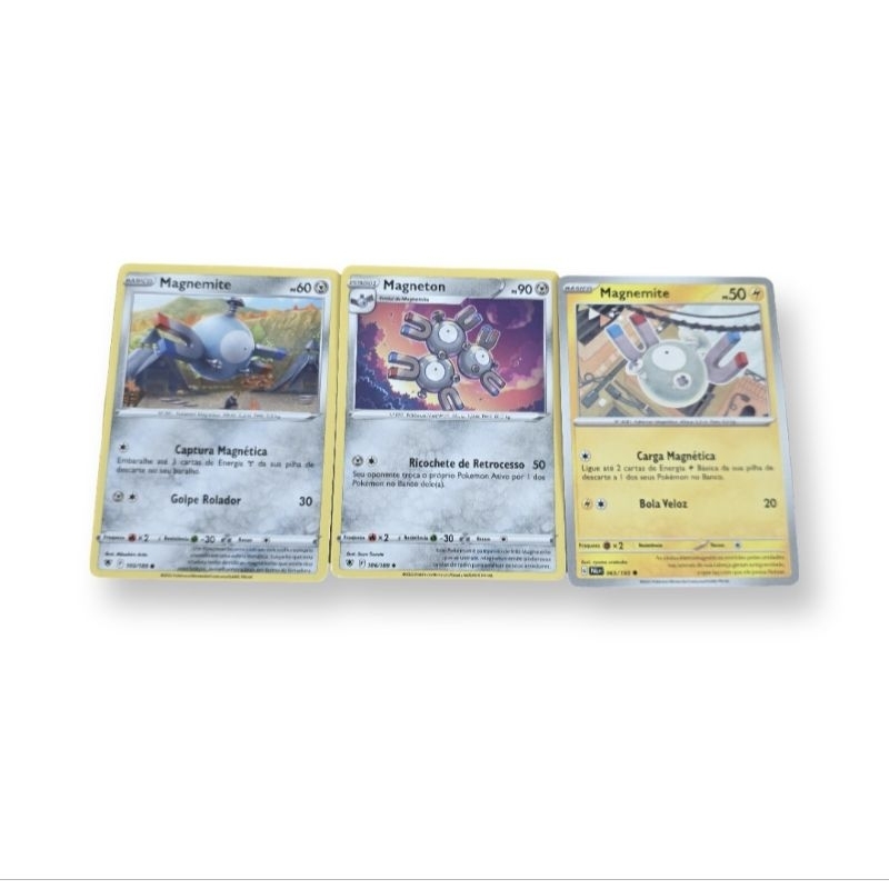 3 Cartas Pokémon TCG - Linha Evolutiva Magnemite & Magneton