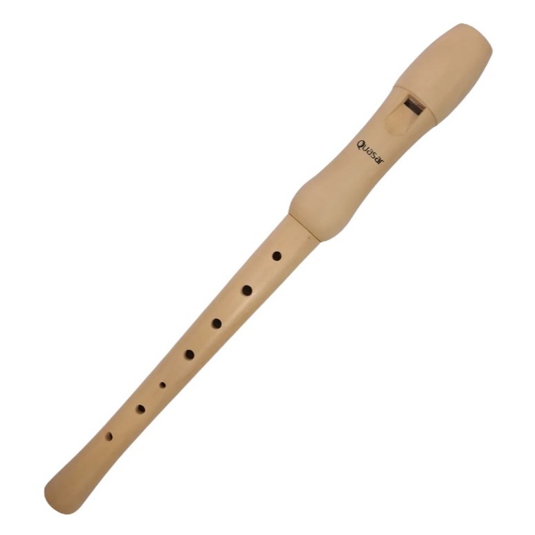Flauta Doce Soprano Barroca Em Madeira Quasar - Qwrec-b Marrom claro