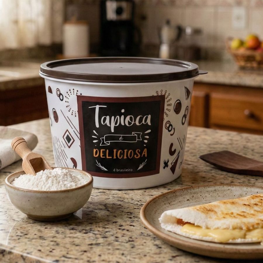 Pote Estampado Tapioca 2 Litros Plastico Pedreira Utilidades