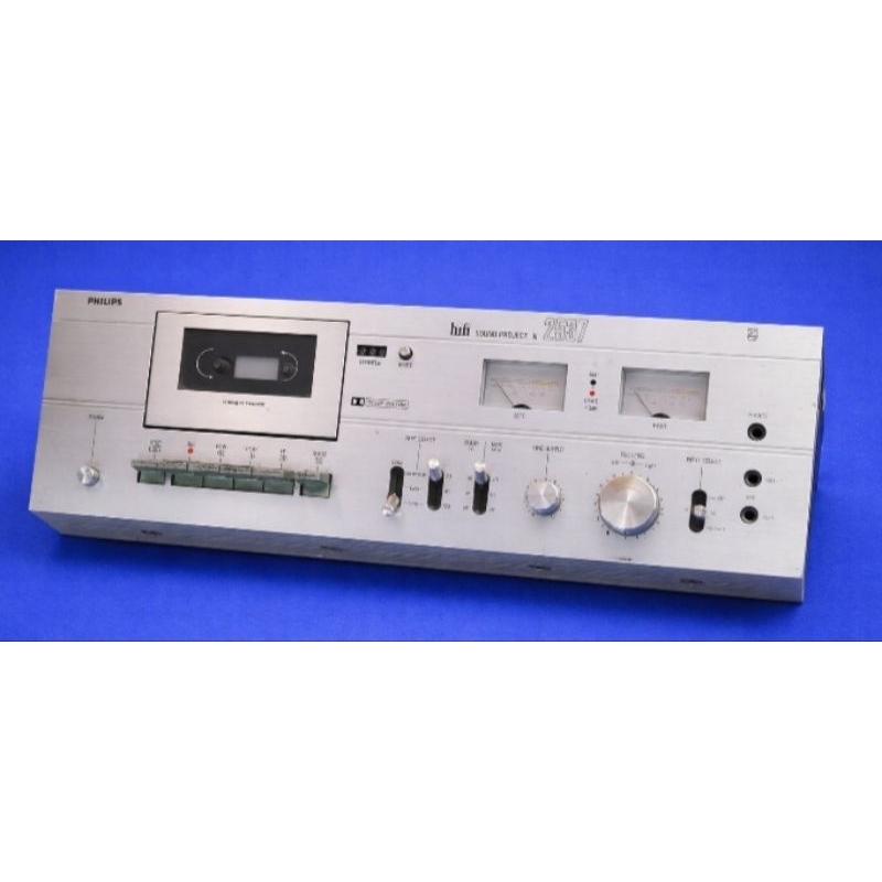 é um toca-fitas (cassette deck) estéreo vintage Philips N 2537, parte da linha "Hi-Fi Sound Project".