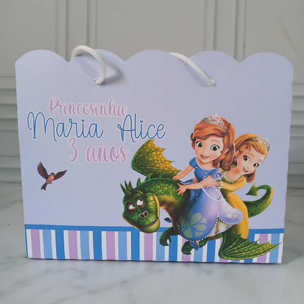 Sacolinha Personalizada Princesa Sofia PEGUE E MONTE Lembrancinha de Aniversário Infantil