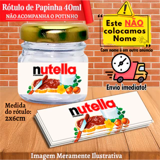 Rótulos adesivos para Papinhas 40ml 40g Tema Nutella