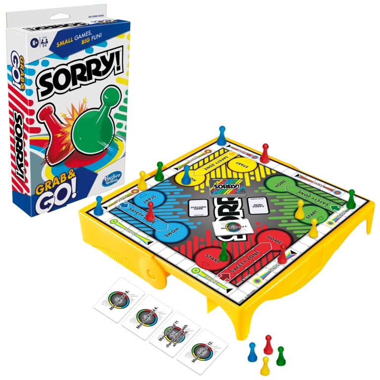 Jogo de Tabuleiro Sorry! Clássico Grab & Go! Hasbro F8258