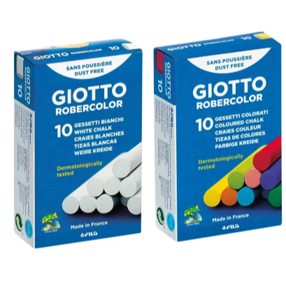 Kit Giz Escolar Robercolor 10 unidades branco + 10 unidades colorido Giotto