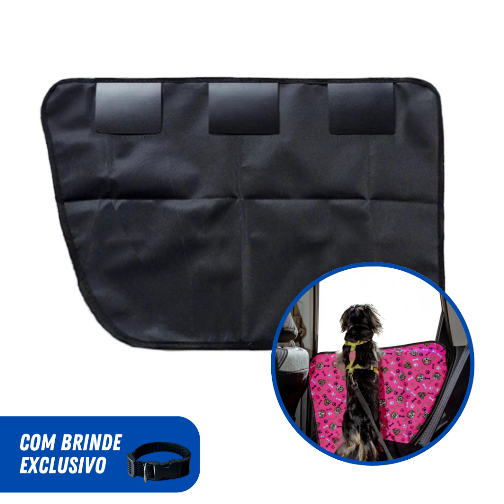 Kit 2 Capas Pet Impermeável Portas de Carro Protege Arranhões Sujeira + Coleira Preta ENVIO IMEDIATO