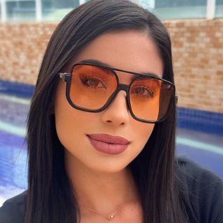 Óculos Piloto Marrom Feminino Modelo Aviador Uv 400 Marca Seven em Oferta na Shopee